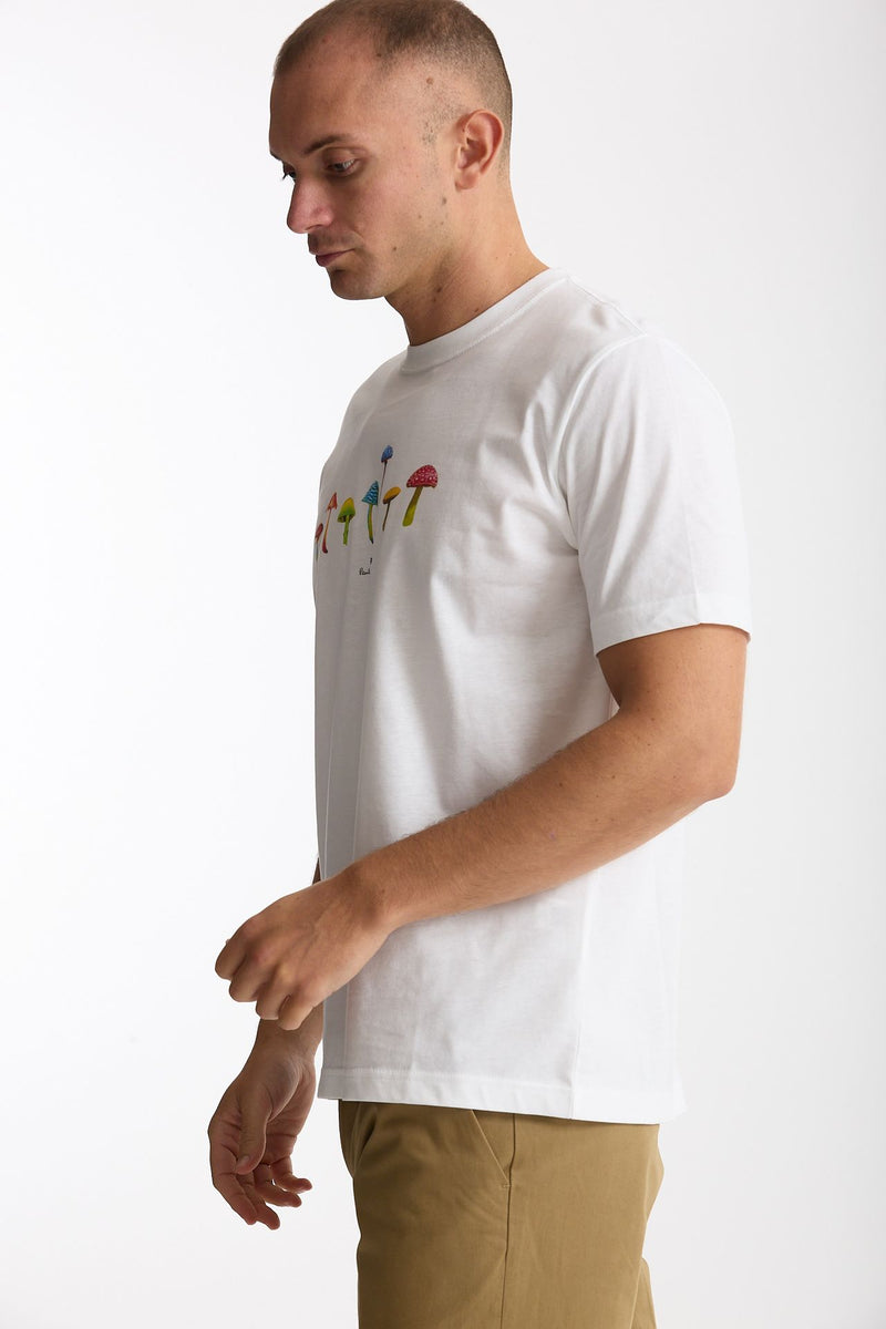 T-shirt stampa in cotone bianco uomo Paul smith - 1