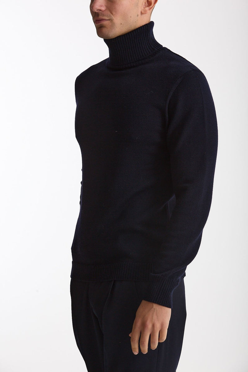 Dolcevita in lana blu uomo ( p - s ) - 2