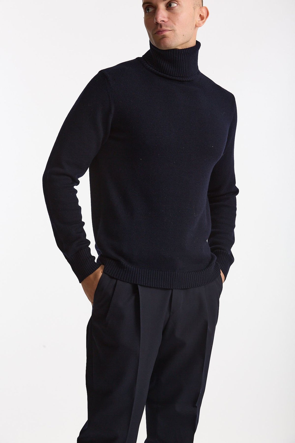 Dolcevita in lana blu uomo ( p - s ) - 3