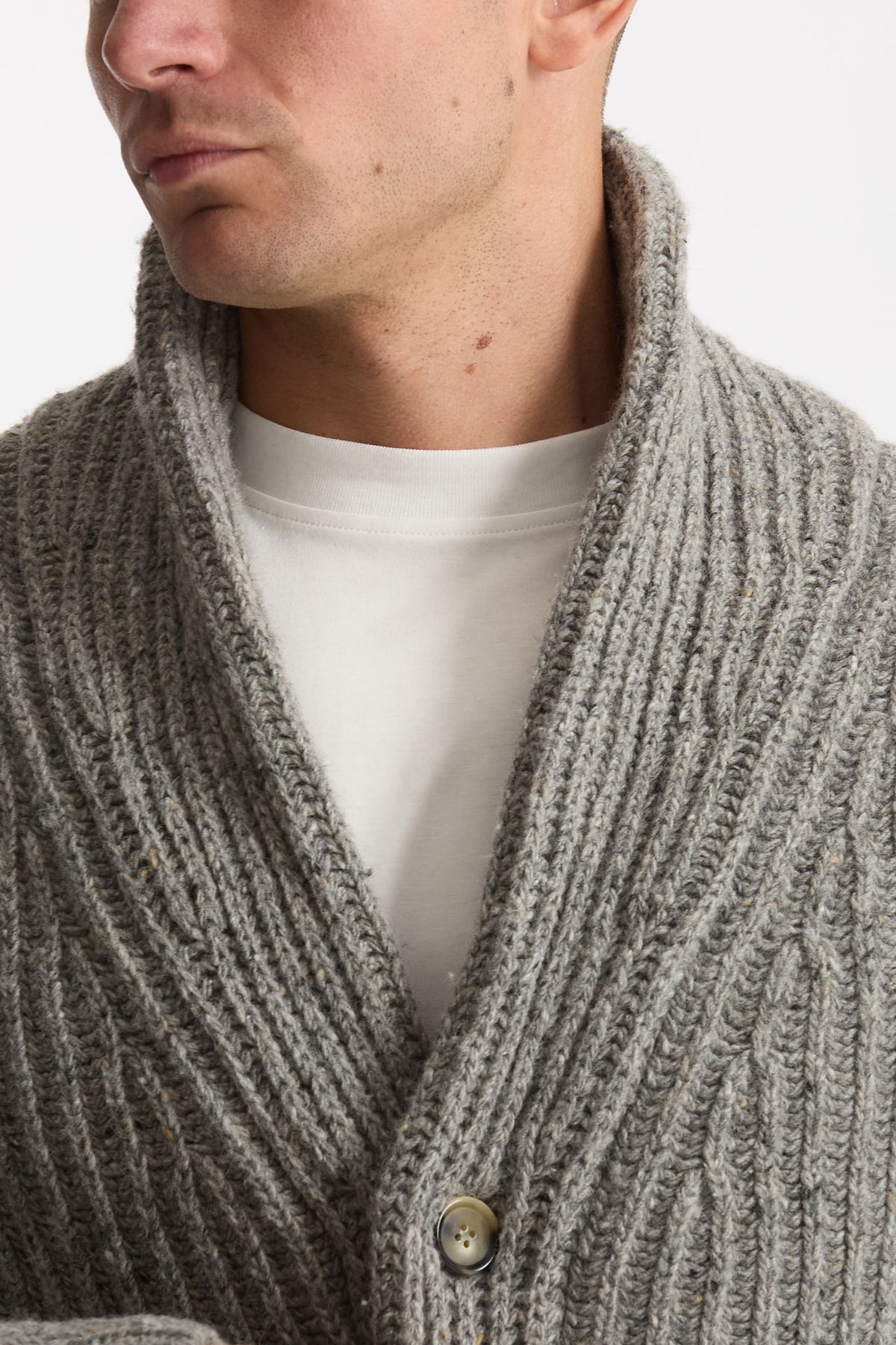 Cardigan in lana grigio uomo ( p - s ) - 5