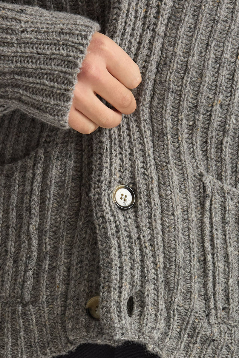 Cardigan in lana grigio uomo ( p - s ) - 6
