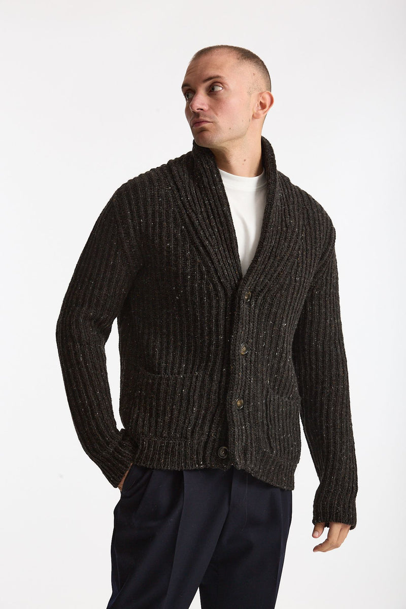 Cardigan in lana marrone uomo ( p - s ) - 1
