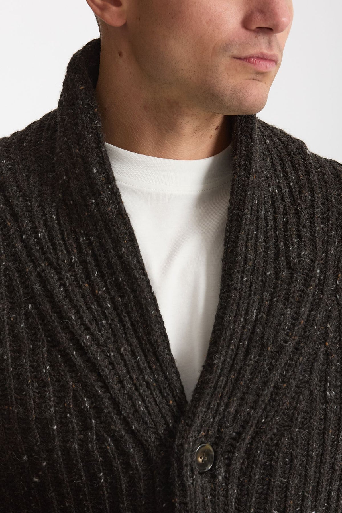 Cardigan in lana marrone uomo ( p - s ) - 6