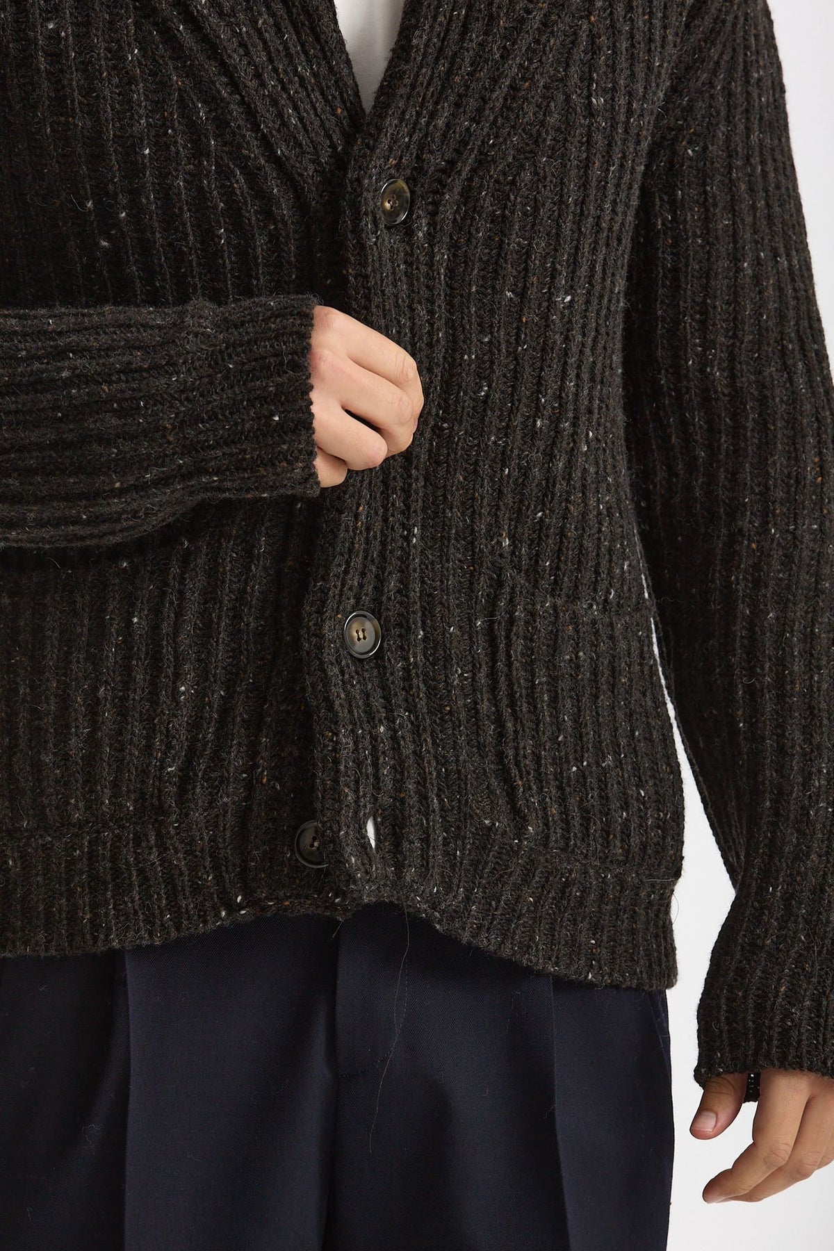 Cardigan in lana marrone uomo ( p - s ) - 2