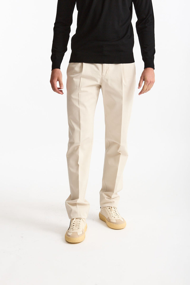 Pantalone HAMPTONS in cotone fermo panna uomo Pt torino - 1