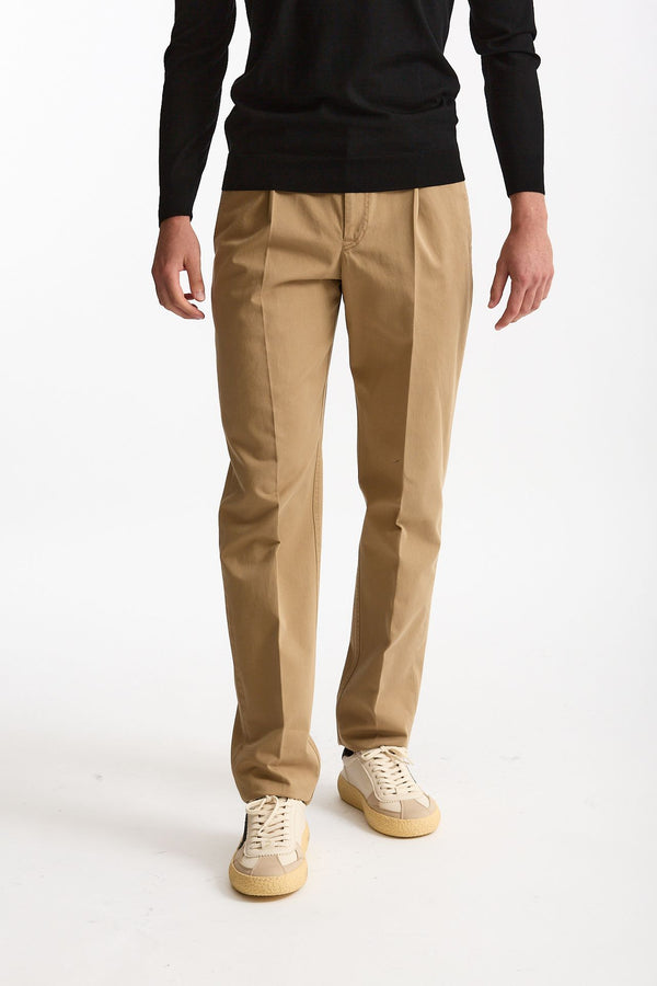 Pantalone HAMPTONS in cotone fermo cammello uomo Pt torino