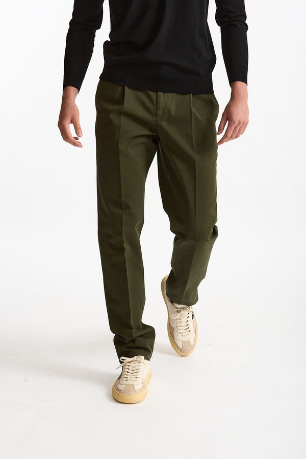 Pantalone HAMPTONS in cotone fermo verde uomo Pt torino