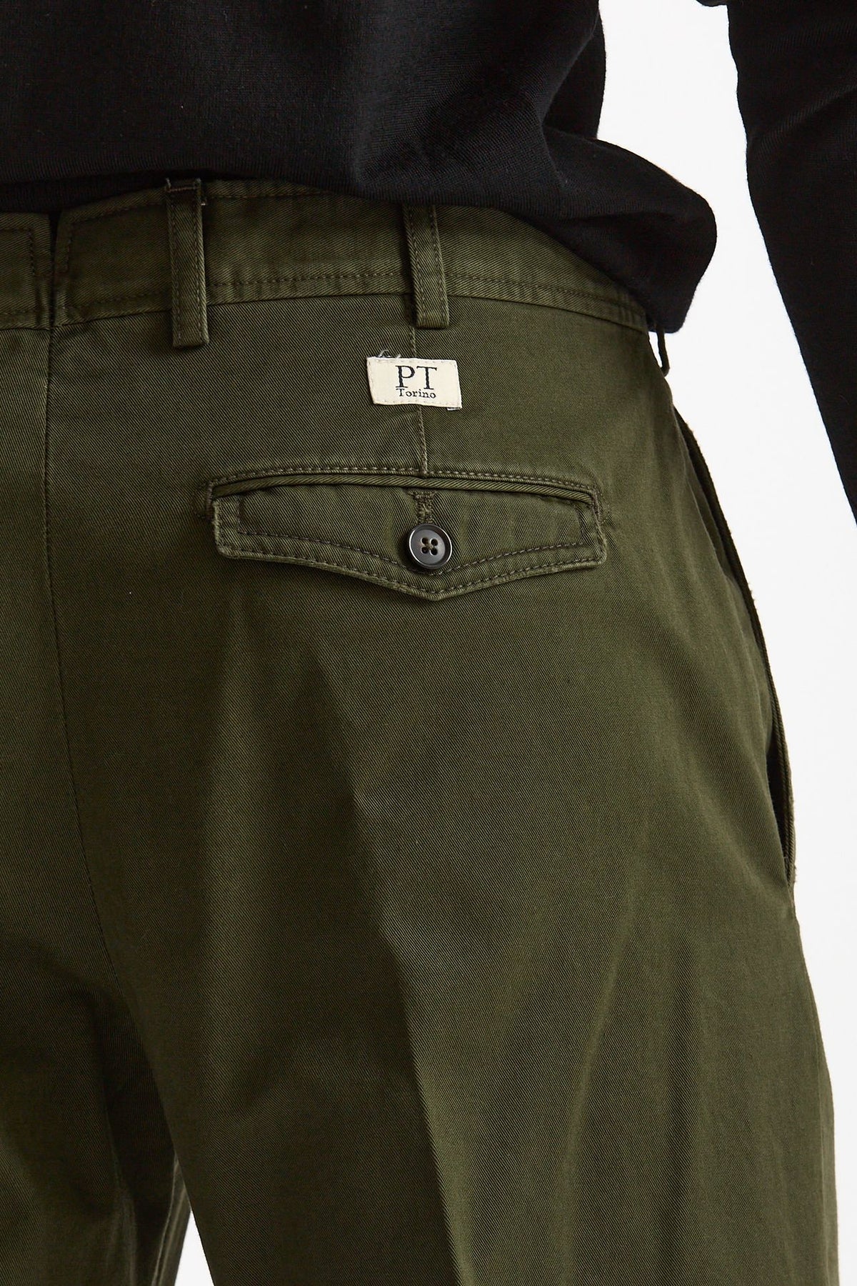 Pantalone HAMPTONS in cotone fermo verde uomo Pt torino - 7