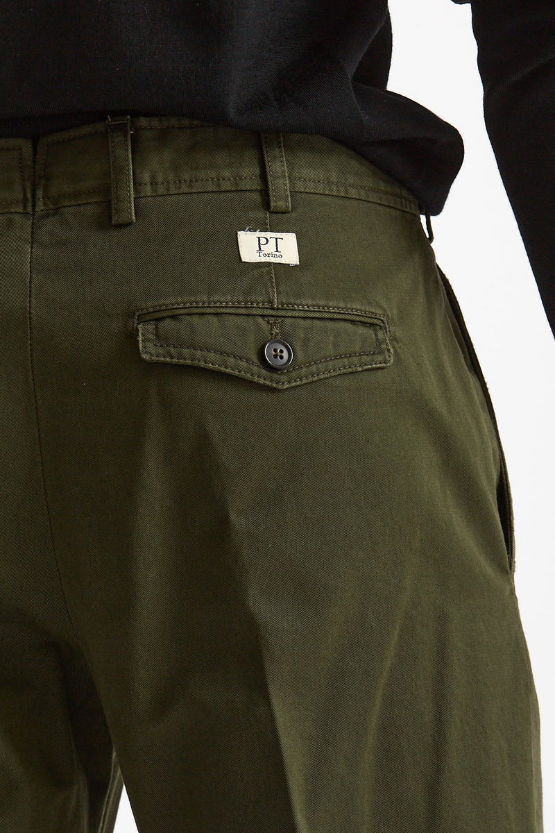 Pantalone HAMPTONS in cotone fermo verde uomo Pt torino - 7