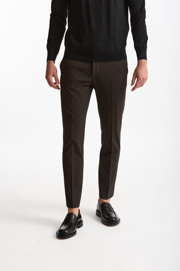 Pantalone in lana stretch EDGE- DIECI marrone uomo Pt torino