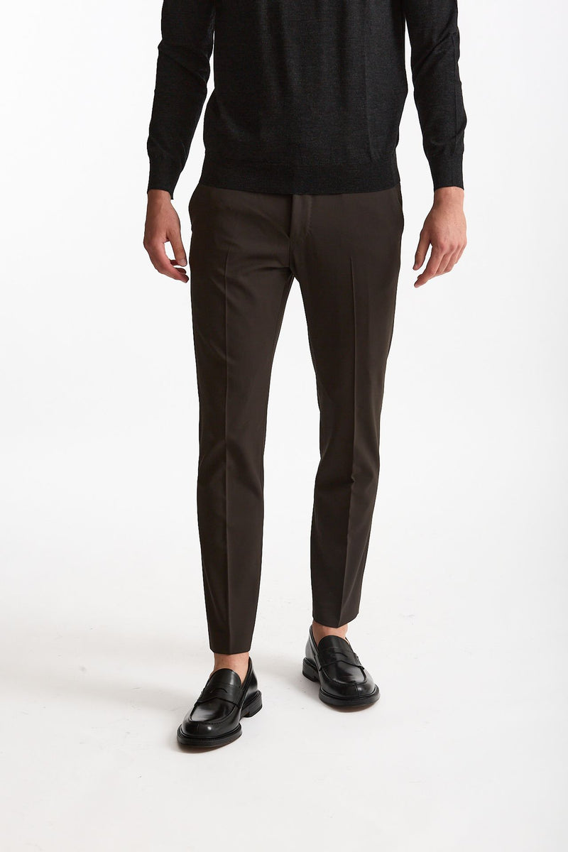 Pantalone in lana stretch EDGE- DIECI marrone uomo Pt torino - 1