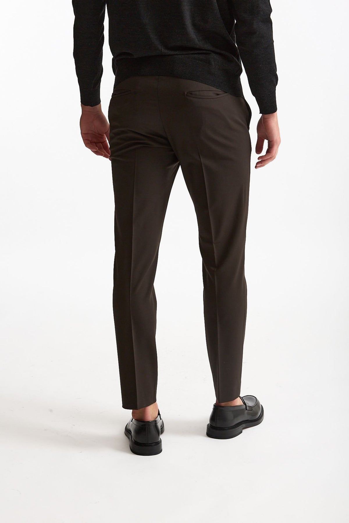 Pantalone in lana stretch EDGE- DIECI marrone uomo Pt torino - 3
