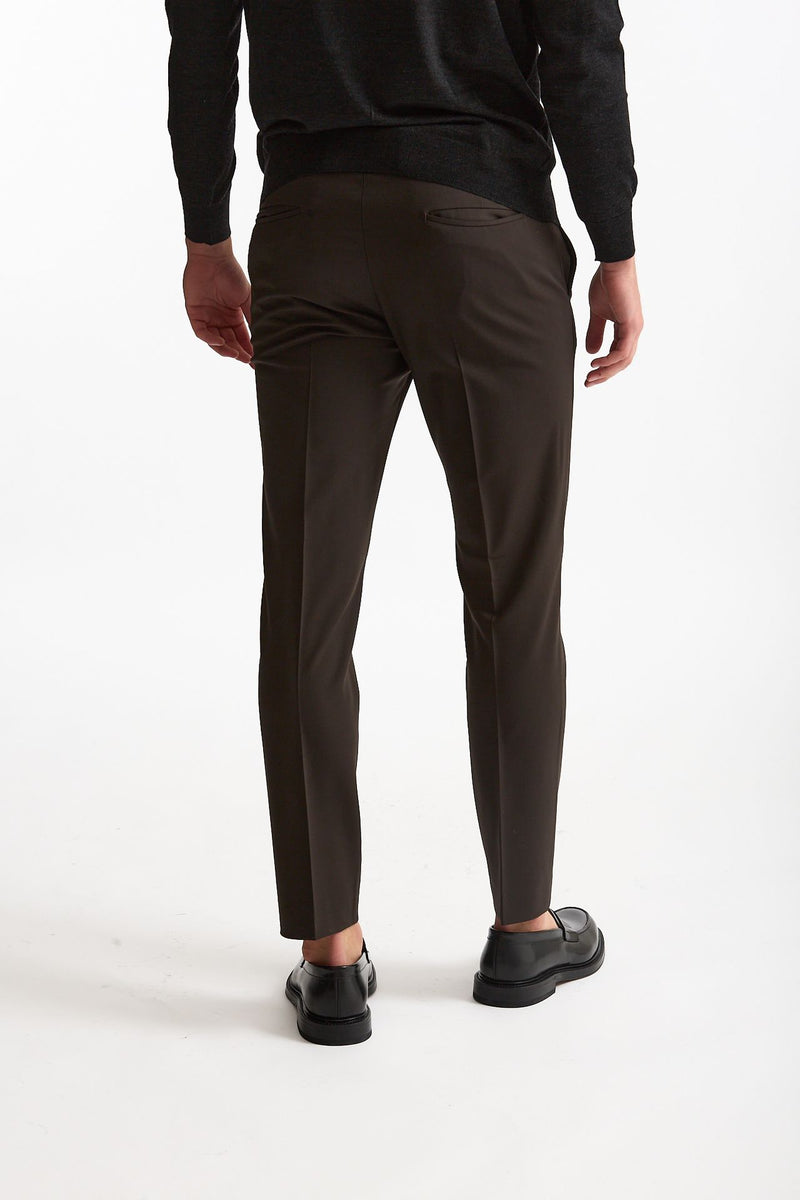 Pantalone in lana stretch EDGE- DIECI marrone uomo Pt torino - 3