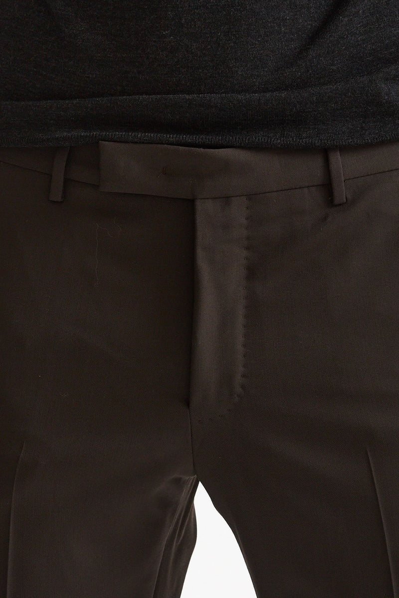 Pantalone in lana stretch EDGE- DIECI marrone uomo Pt torino - 5