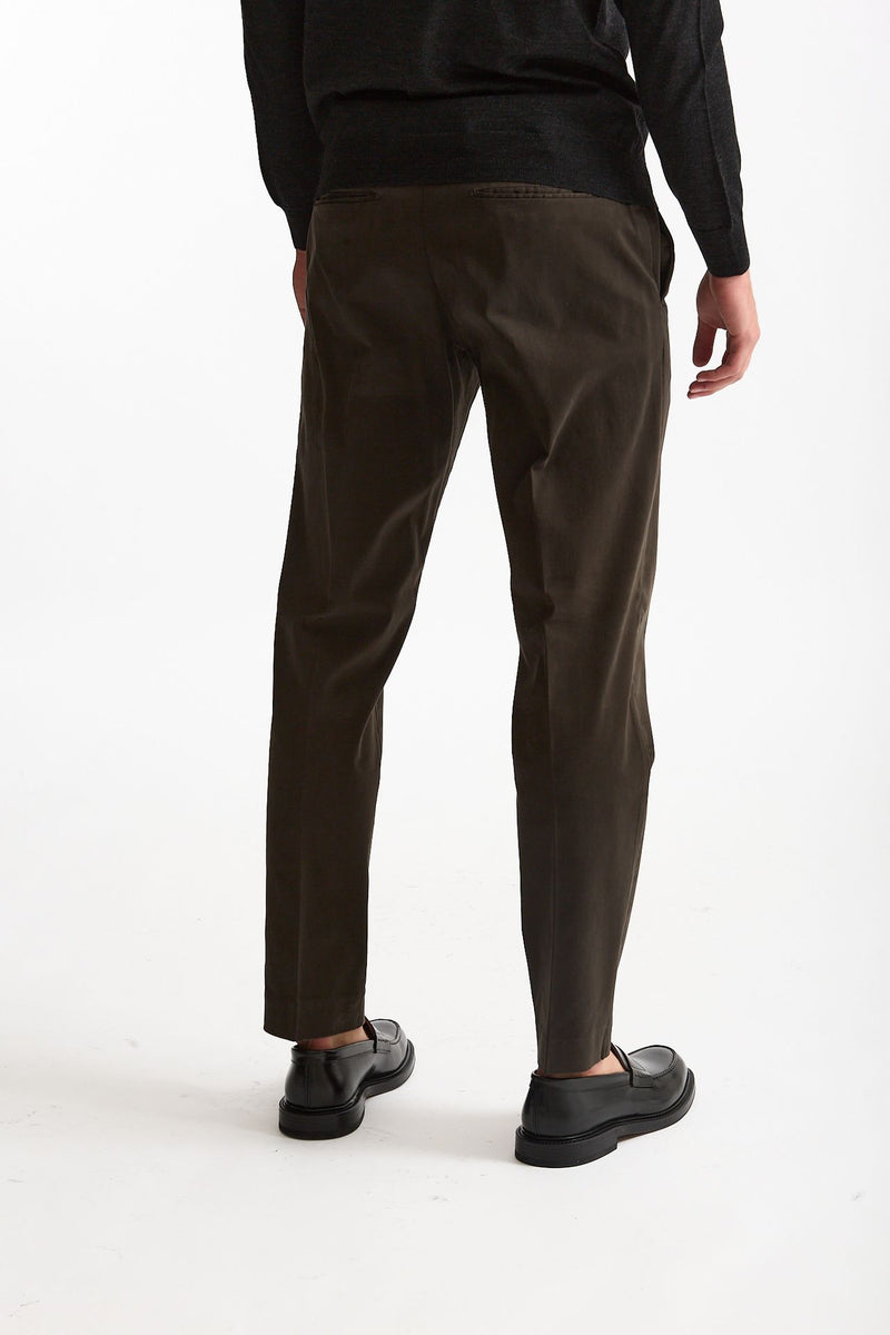 Pantalone EDGE-REBEL in cotone stretch  marrone uomo Pt torino - 4