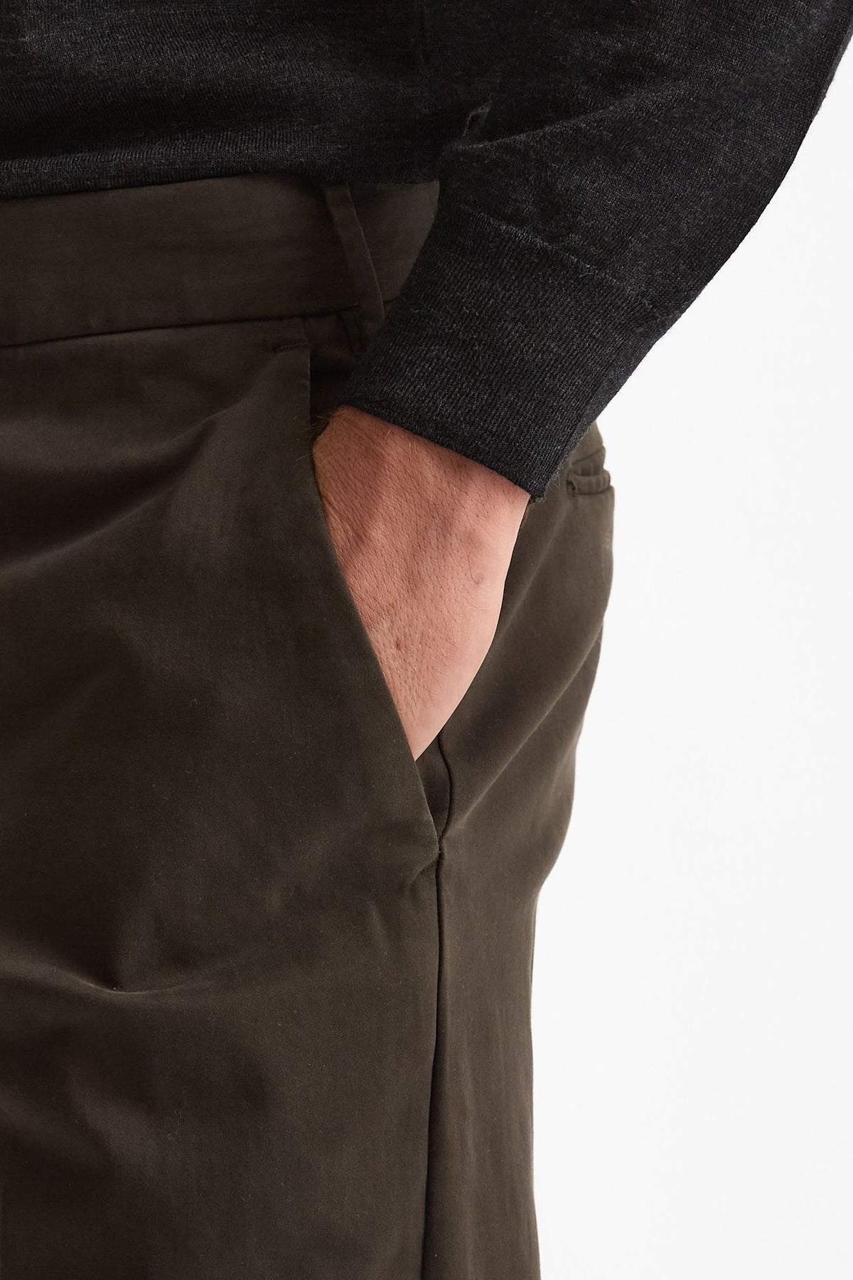 Pantalone EDGE-REBEL in cotone stretch  marrone uomo Pt torino - 6