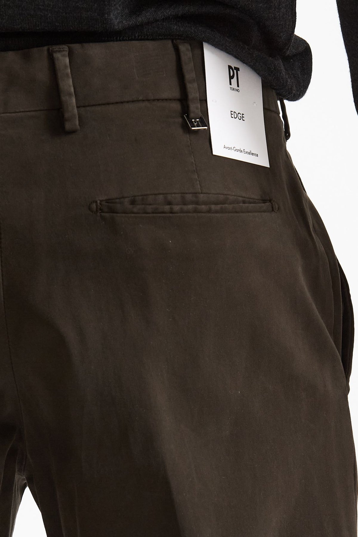 Pantalone EDGE-REBEL in cotone stretch  marrone uomo Pt torino - 7