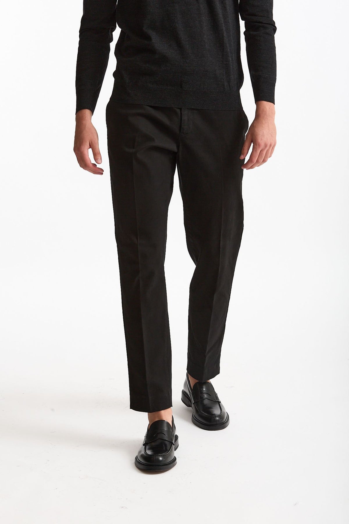 Pantalone EDGE-REBEL in cotone stretch nero uomo Pt torino - 1