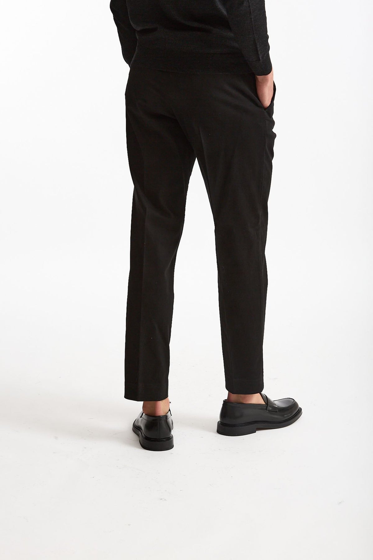 Pantalone EDGE-REBEL in cotone stretch nero uomo Pt torino - 3
