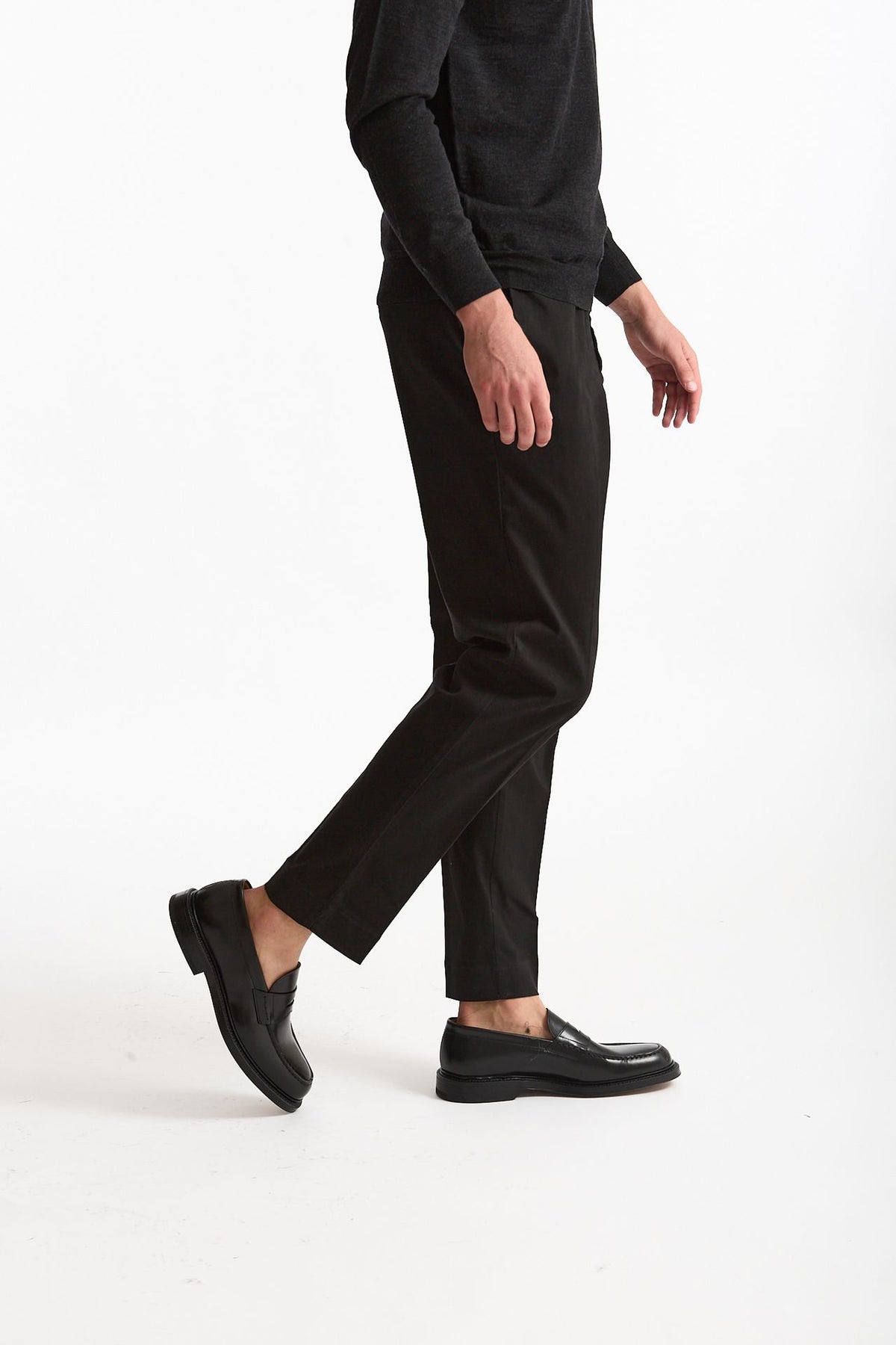 Pantalone EDGE-REBEL in cotone stretch nero uomo Pt torino - 4