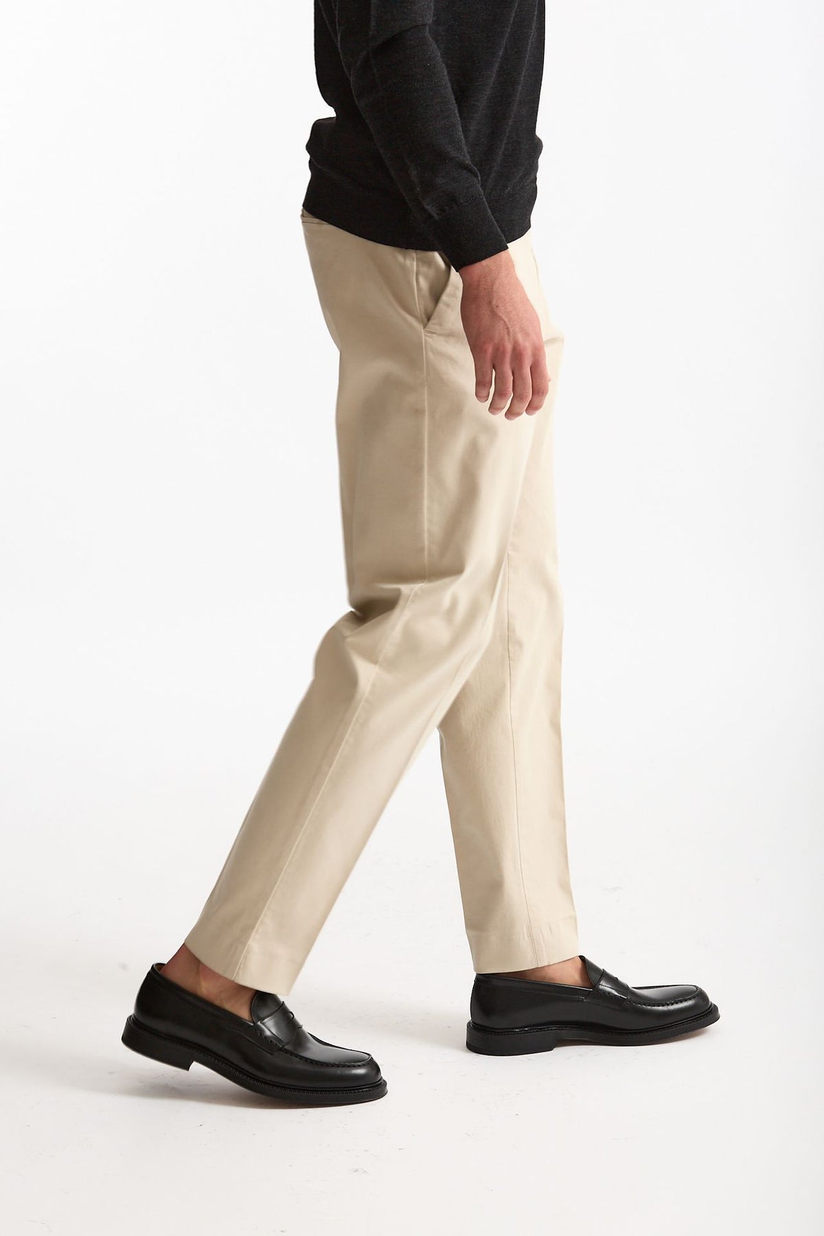 Pantalone EDGE-REBEL in cotone stretch panna uomo Pt torino - 3