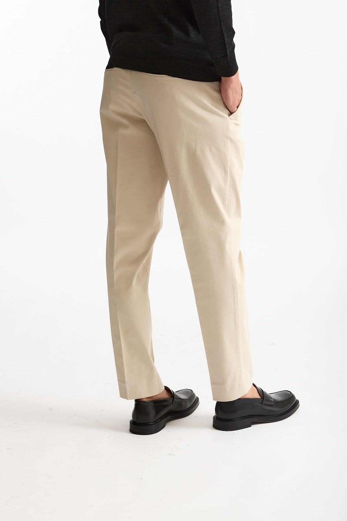 Pantalone EDGE-REBEL in cotone stretch panna uomo Pt torino - 4