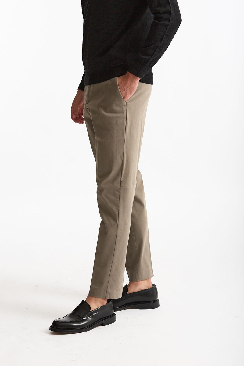 Pantalone EDGE-REBEL in cotone stretch tortora uomo Pt torino - 3