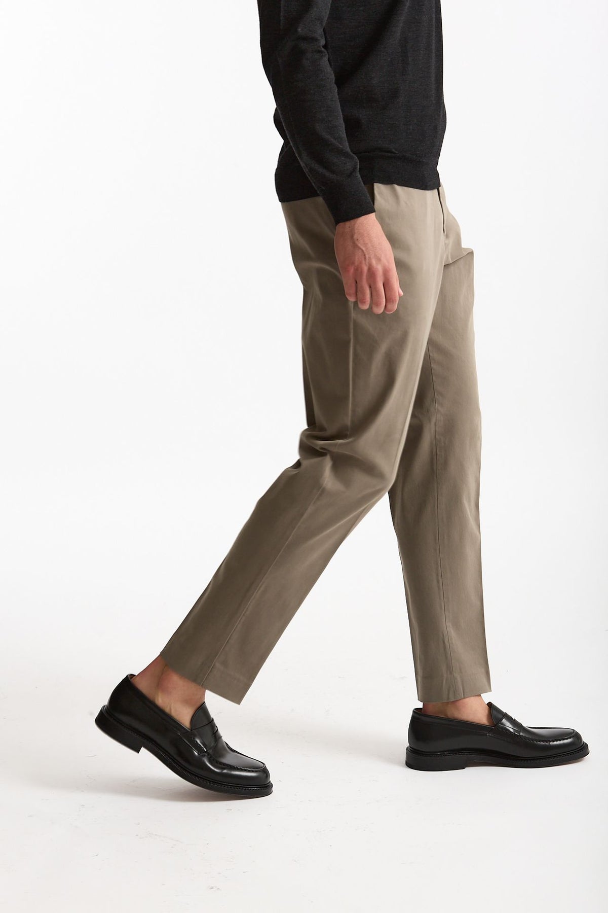 Pantalone EDGE-REBEL in cotone stretch tortora uomo Pt torino - 1