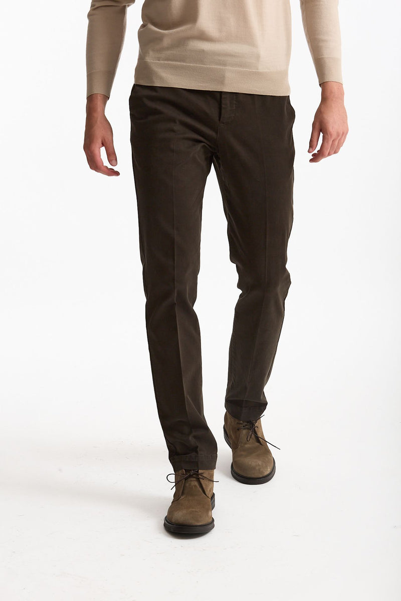 Pantalone STYLE- MASTER in cotone stretch lavato marrone uomo Pt torino - 2