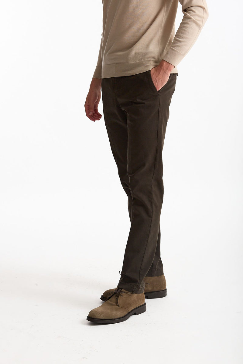 Pantalone STYLE- MASTER in cotone stretch lavato marrone uomo Pt torino - 3