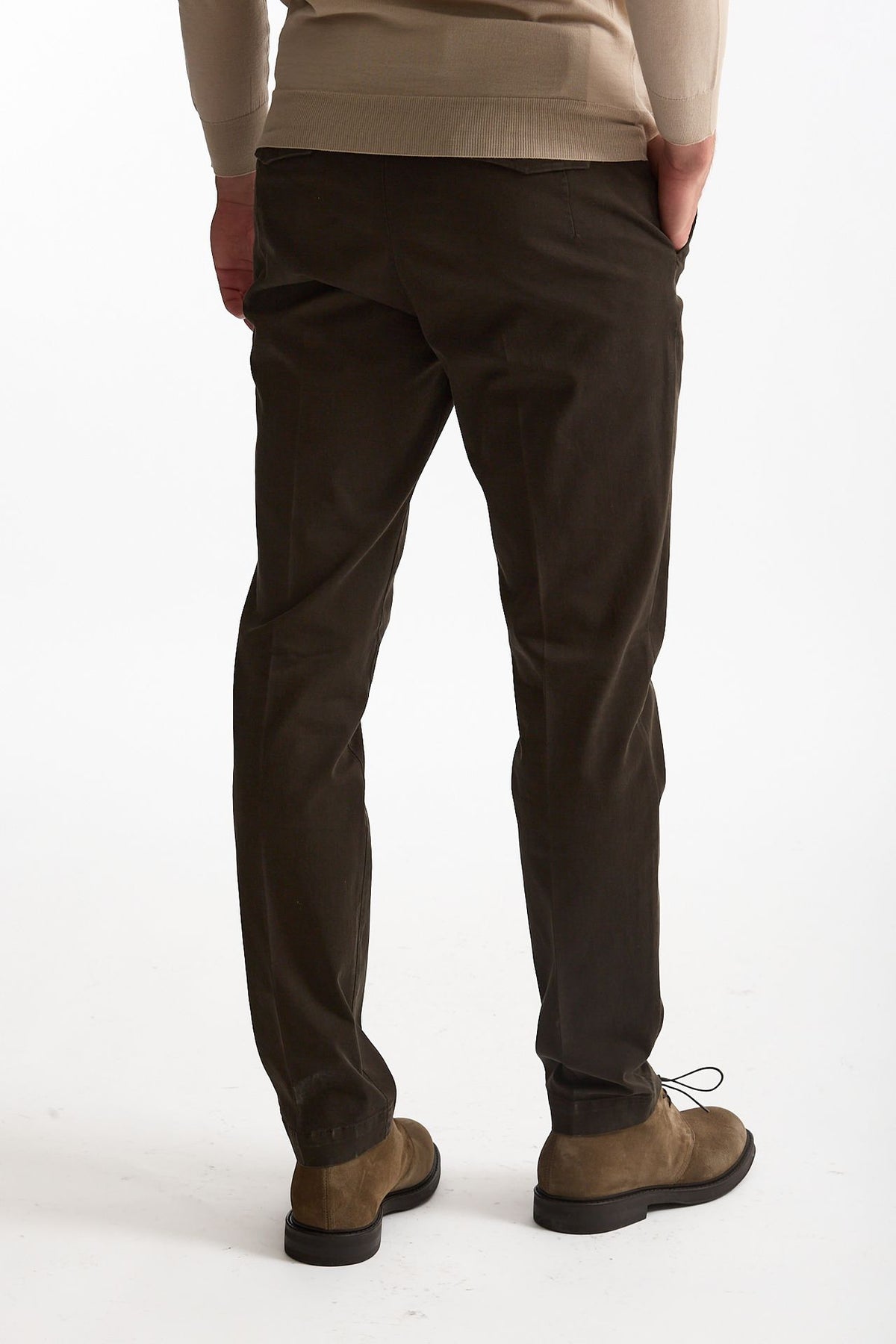 Pantalone STYLE- MASTER in cotone stretch lavato marrone uomo Pt torino - 4