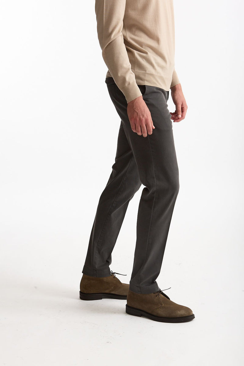 Pantalone STYLE- MASTER in cotone stretch lavato tortora uomo Pt torino - 4