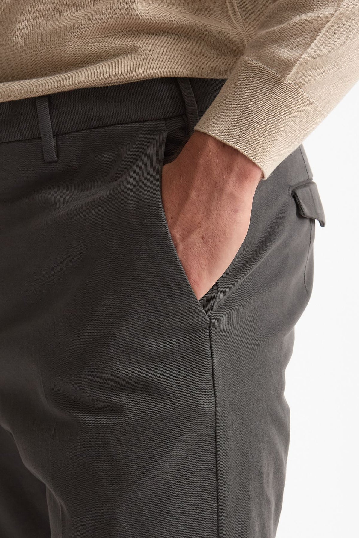 Pantalone STYLE- MASTER in cotone stretch lavato tortora uomo Pt torino - 6