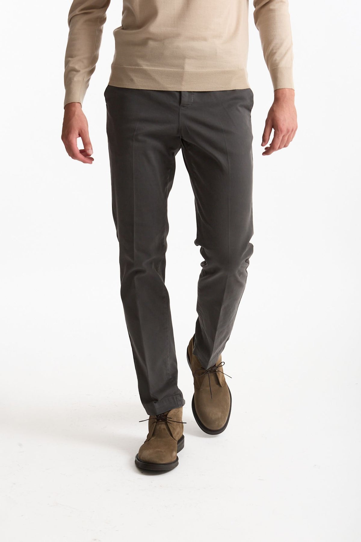 Pantalone STYLE- MASTER in cotone stretch lavato tortora uomo Pt torino - 1
