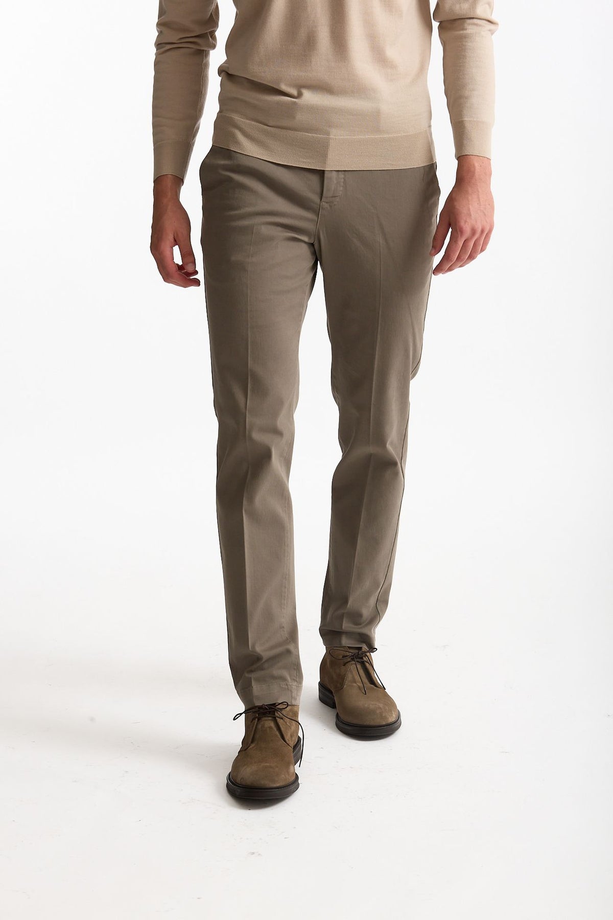 Pantalone STYLE- MASTER in cotone stretch lavato tortora uomo Pt torino - 1