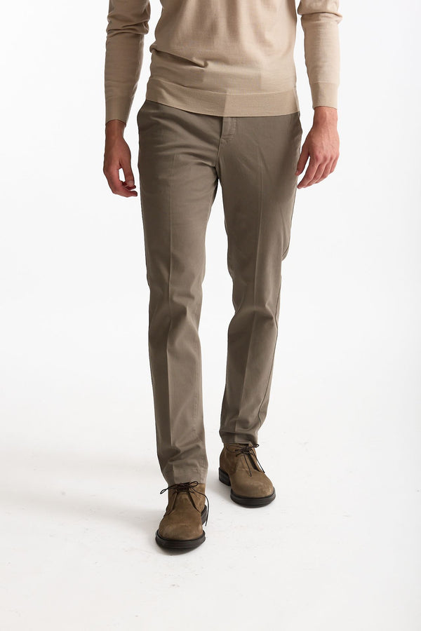Pantalone STYLE- MASTER in cotone stretch lavato tortora uomo Pt torino