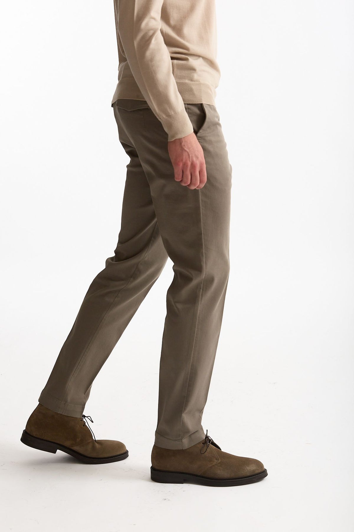 Pantalone STYLE- MASTER in cotone stretch lavato tortora uomo Pt torino - 4