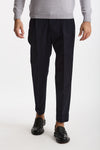 Pantalone STYLE-CARROT FIT in Lana ferma blu uomo Pt torino - 1