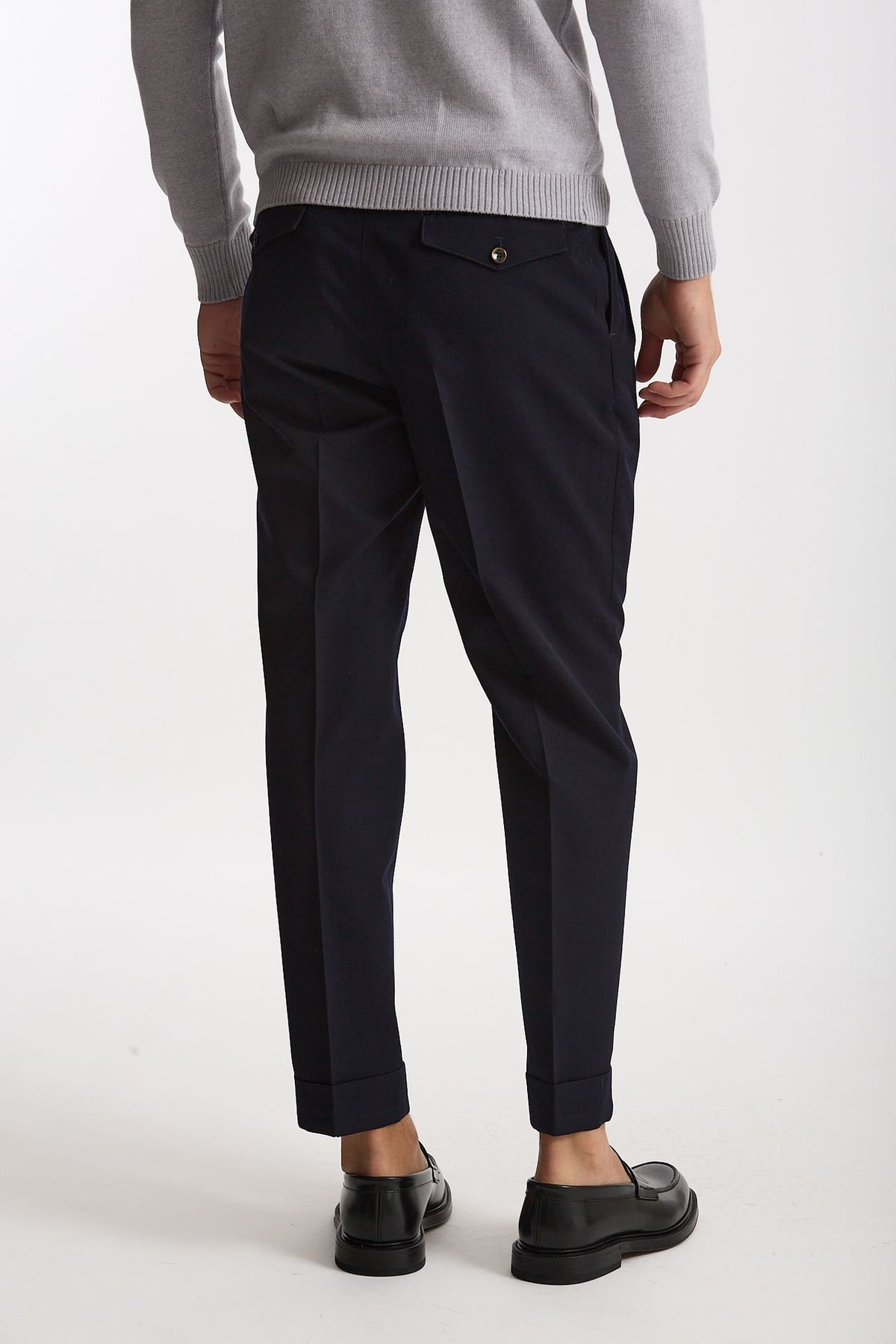 Pantalone STYLE-CARROT FIT in Lana ferma blu uomo Pt torino - 3