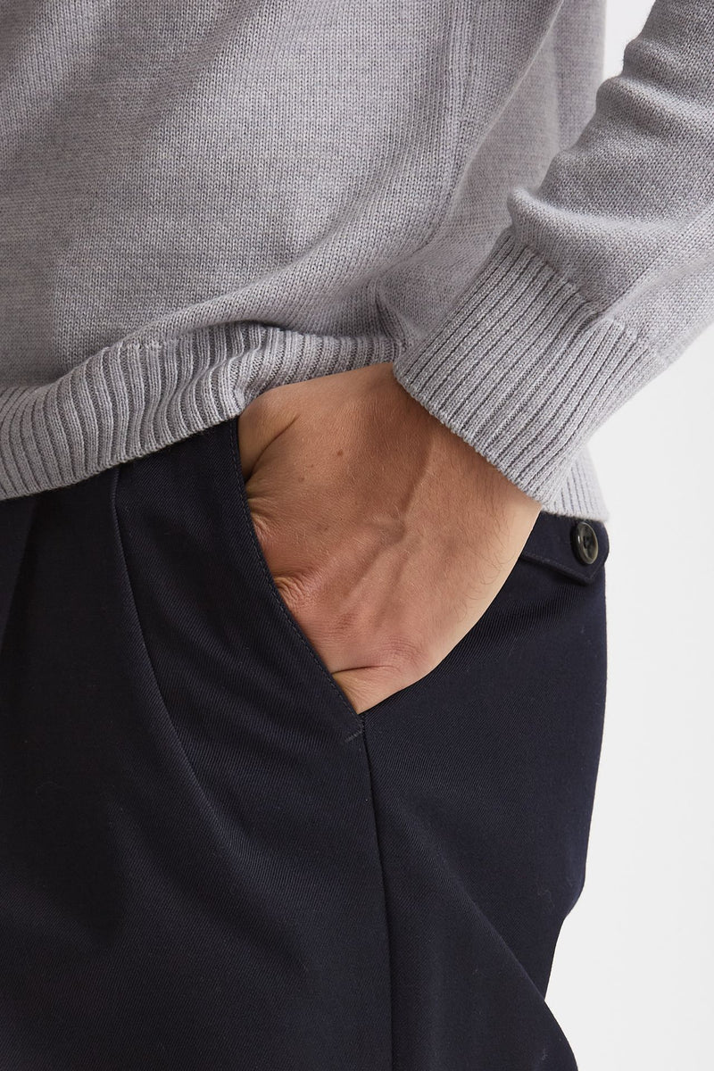 Pantalone STYLE-CARROT FIT in Lana ferma blu uomo Pt torino - 6