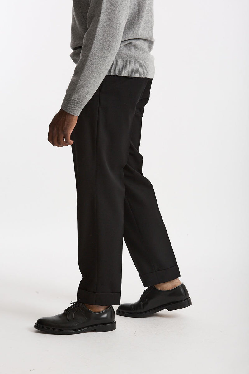 Pantalone STYLE-CARROT FIT in Lana ferma nero uomo Pt torino - 1