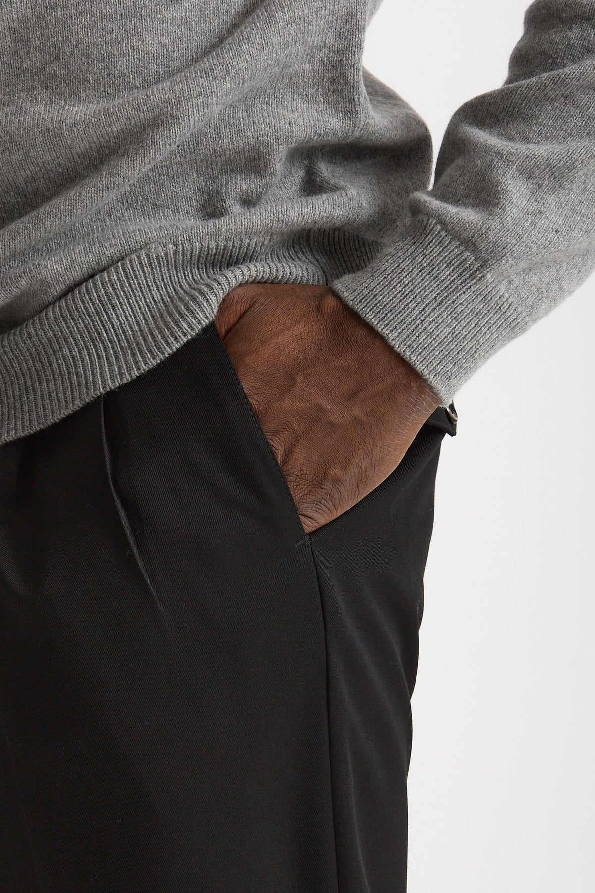 Pantalone STYLE-CARROT FIT in Lana ferma nero uomo Pt torino - 6