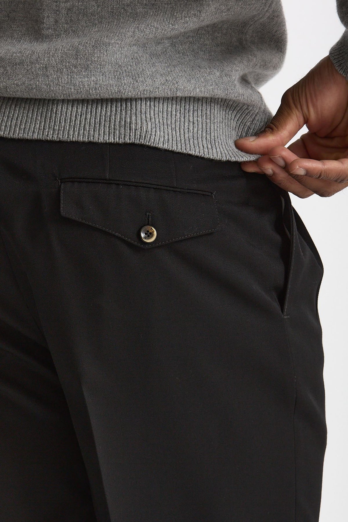Pantalone STYLE-CARROT FIT in Lana ferma nero uomo Pt torino - 7