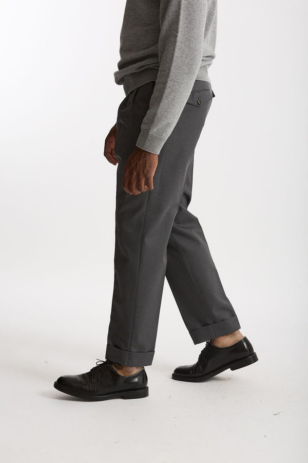 Pantalone STYLE-CARROT FIT in Lana ferma grigio uomo Pt torino