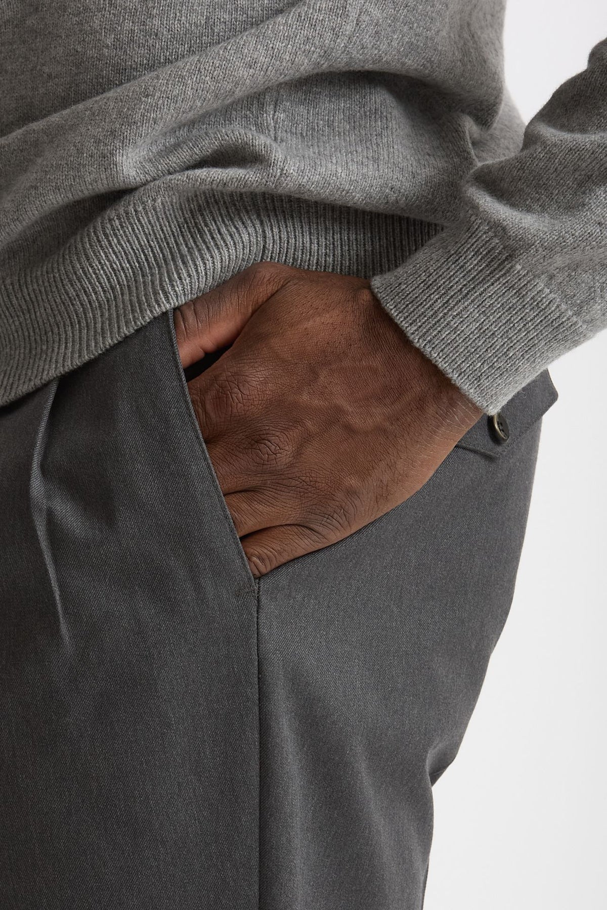 Pantalone STYLE-CARROT FIT in Lana ferma grigio uomo Pt torino - 6
