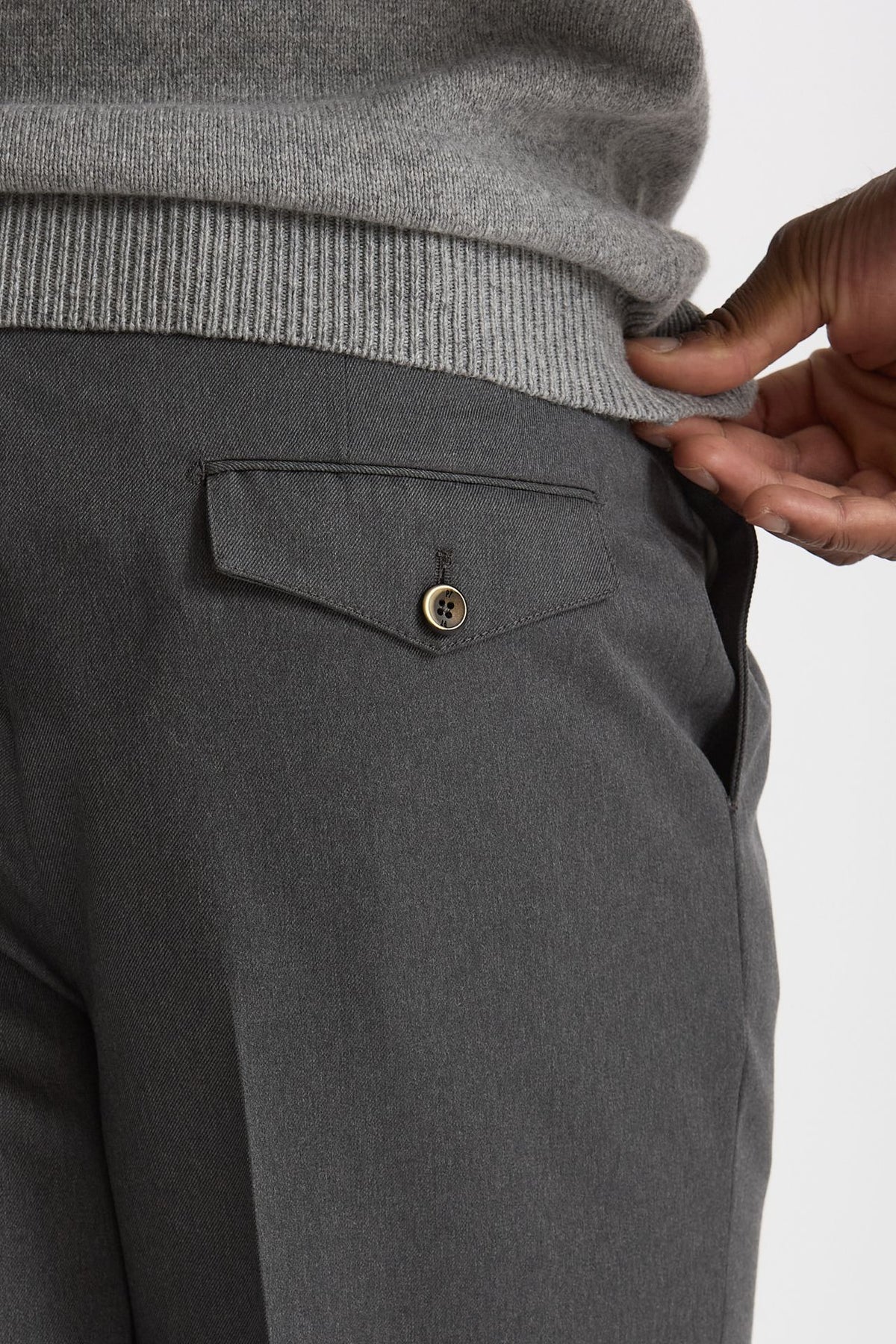 Pantalone STYLE-CARROT FIT in Lana ferma grigio uomo Pt torino - 7