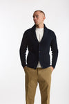 Cardigan a coste in lana blu uomo Rakki - 5