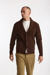 Cardigan a coste in lana bruciato uomo Rakki - 2