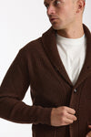 Cardigan a coste in lana bruciato uomo Rakki - 5