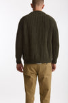Cardigan a coste in lana verde militare uomo Rakki - 3